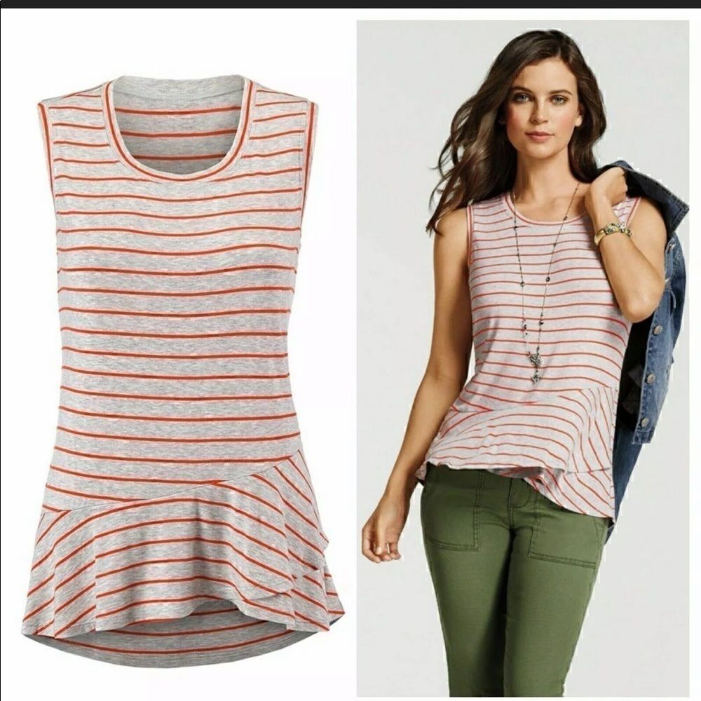 Cabi  | 5331 Ruffle Tank Stripe Top | S